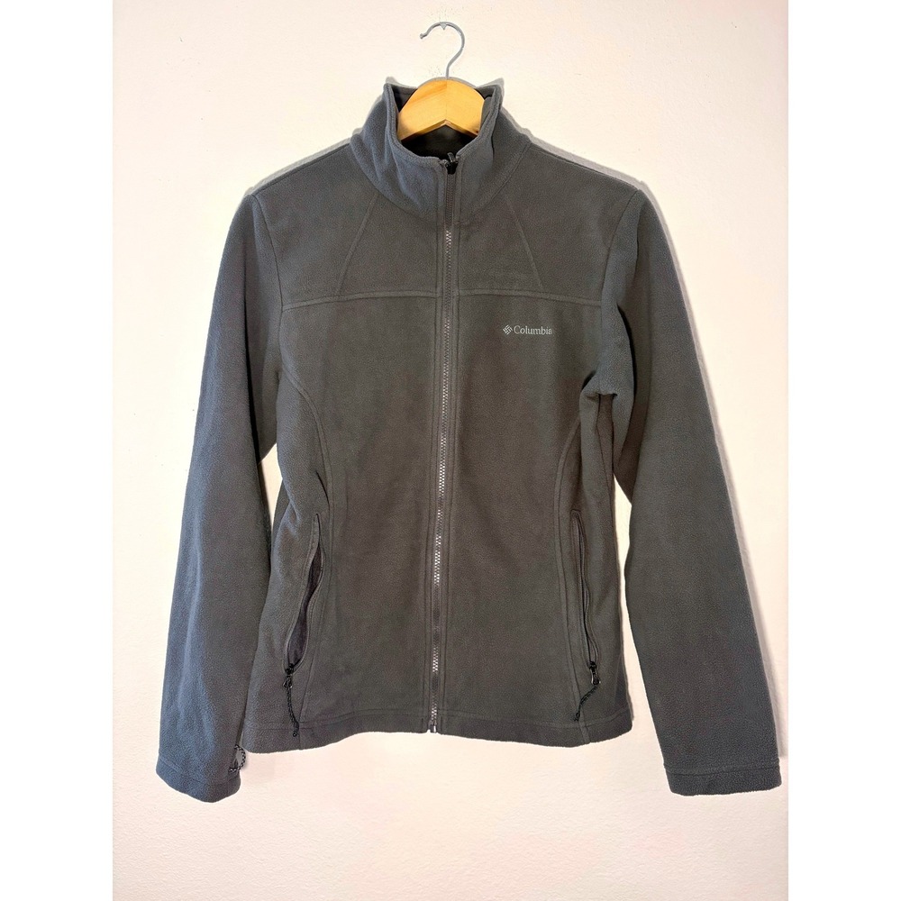 Columbia Womens Benton Springs Interchange Fleece Jacket Gray Full Zip M XL0098